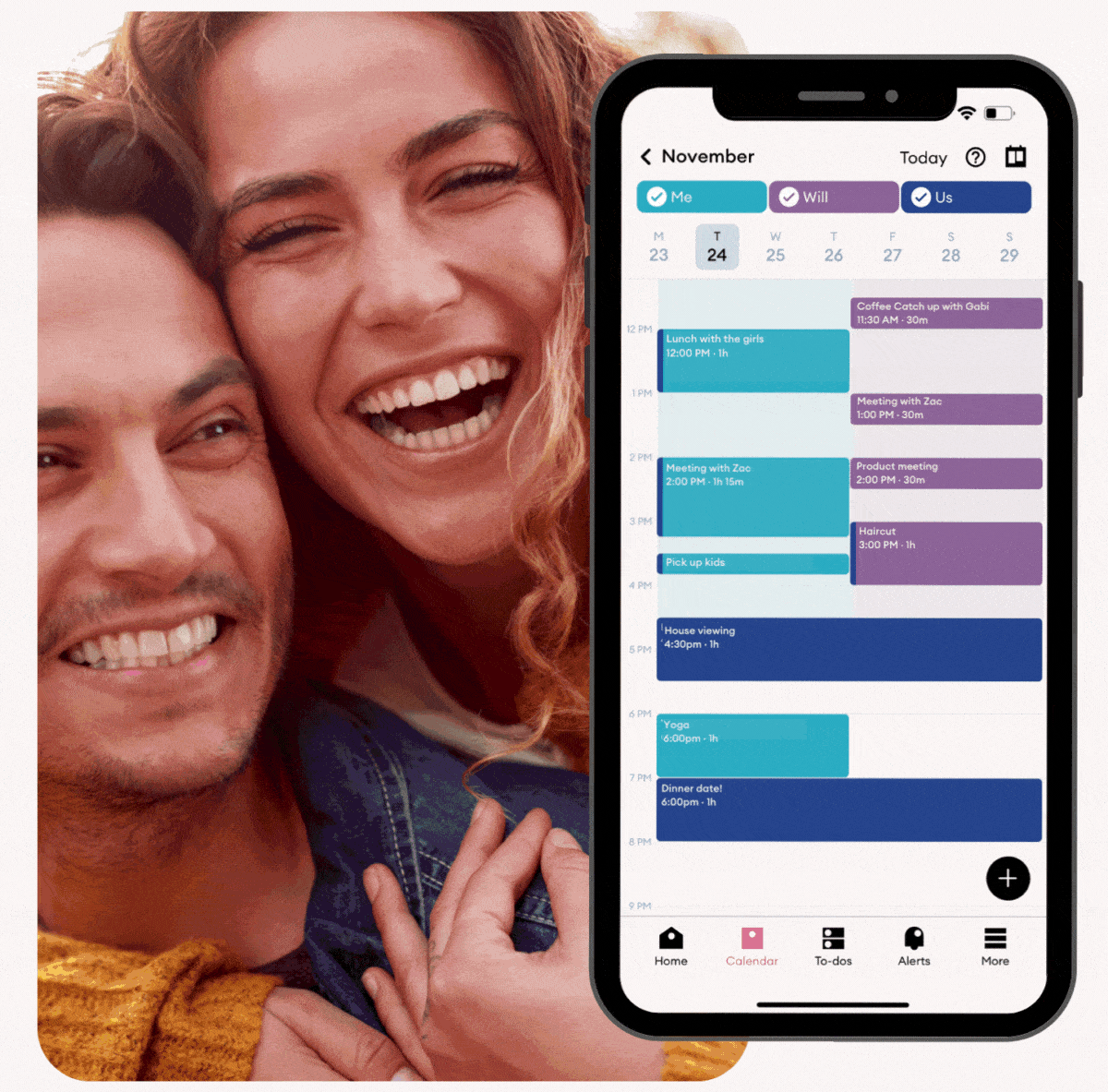 images of couples and parents using the Cupla app