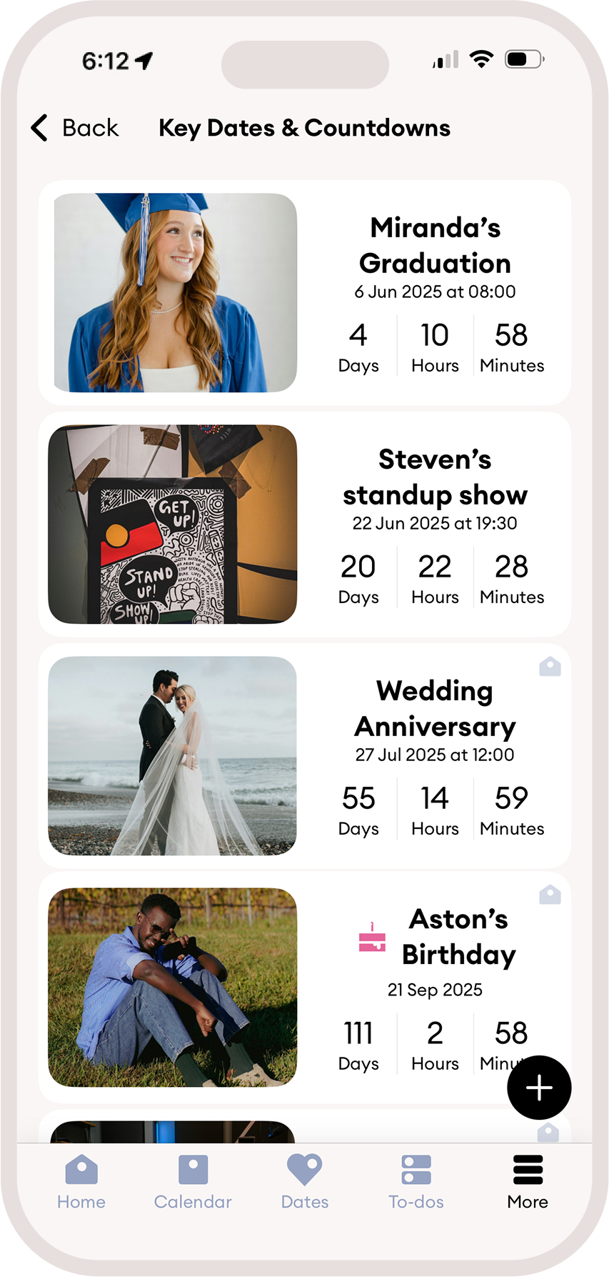 key dates and countdowns